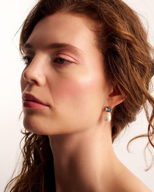Kybele Studio White Bloom Drop Earrings