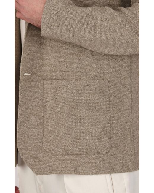 Paul James Knitwear Gray Lightweight Jaspe Cotton Ezra Knitted Blazer for men