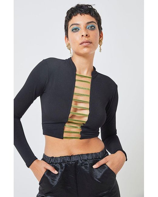 Monzlapur New York Blue Cropped Top With Straps