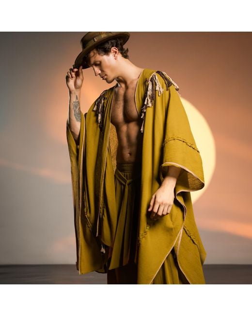 Zhenabia Green Sidra Poncho