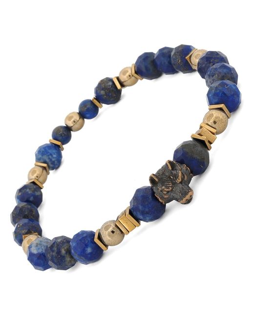 Ebru Jewelry Blue Wolf Soul Lapis Lazuli Bracelet for men