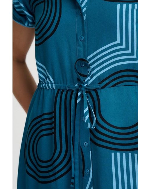 Sugarhill Blue Salma Mini Shirt Dress, Ocean Racer