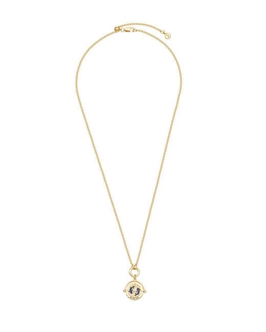 Fable England Metallic Pisces Zodiac Spinner Necklace