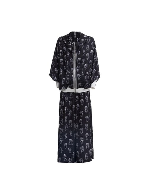 Julia Allert Black Art Print Wide-Leg Palazzo Trousers –