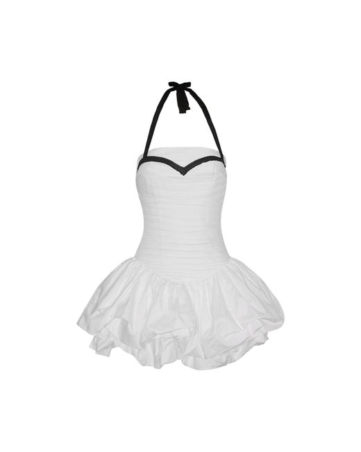 London Atelier Byproduct White Rushed Mini Dress With Corset Top & Application