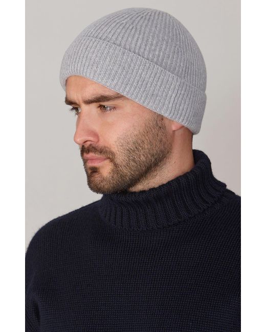 Paul James Knitwear Gray Lightweight Merino Cashmere Beaulinee Beanie