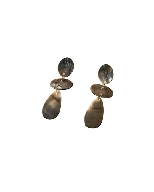 LIKHÂ Black Raindrop Mother-Of-Pearl Earrings