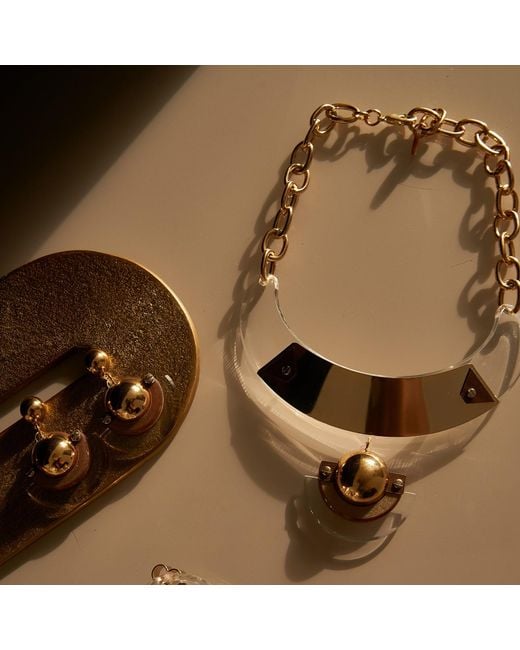 Gissa Bicalho Metallic Neutrals Necklace Choker Pupile Crystal