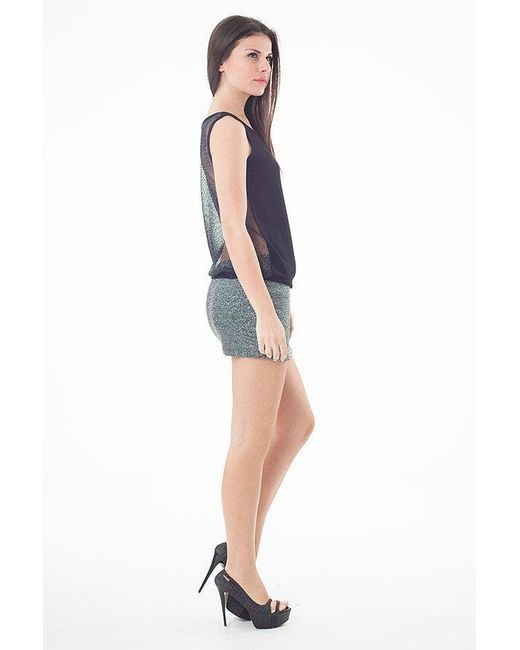 Conquista Gray Lurex Mini Skirt