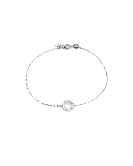 Spero London White Circle Bracelet & Circle Drop Earring Set