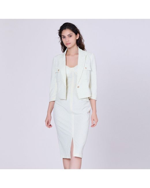 Smart and Joy Black Safari Pockets Crop Jacket With Dots Print