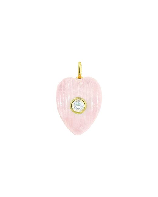 KAMARIA Pink Rose Quartz Gemstone Pendant With Topaz