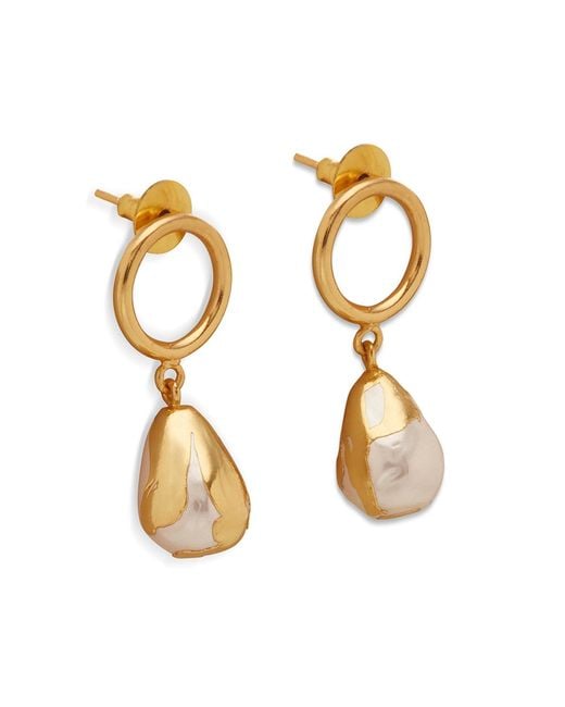 Dhwani Bansal Metallic Luludrop Earrings With Baroque Pearls