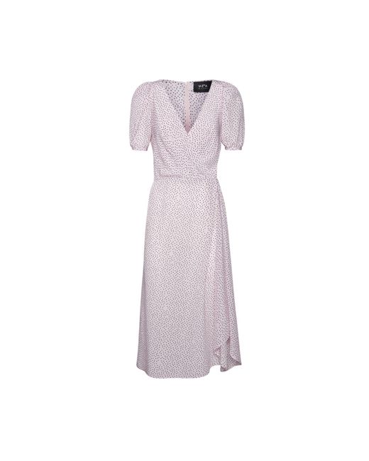 SVETA Milano Purple Berkeley Polka-Dot Silk Dress