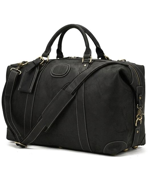 Touri Black Classic Traveller Genuine Leather Holdall for men