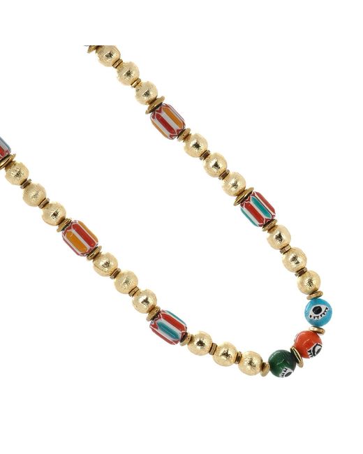 Ebru Jewelry Metallic Colorful Evil Eye Beaded Choker Summer Necklace