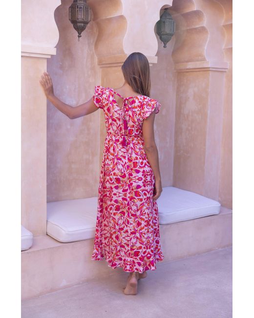 Sophia Alexia Pink Floral Fusion St Lucia Maxi Dress