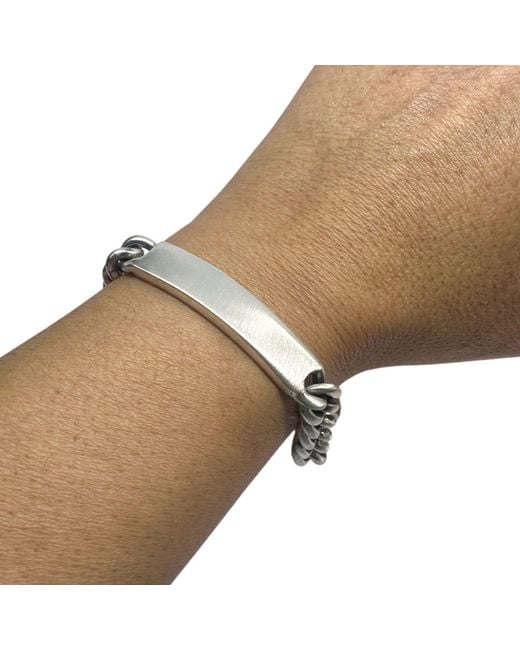 Tg-Jewellery by Tamara Gervasio Metallic Sterling Id Bracelet – Satin & Oxidised Finish, Handmade for men
