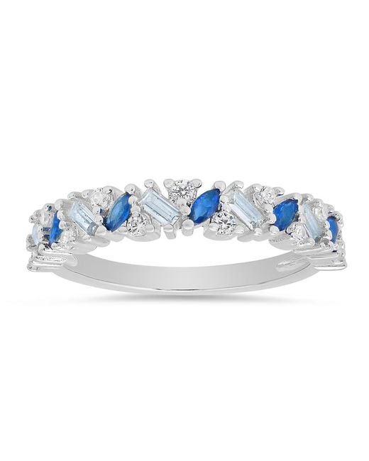 Kylie Harper Blue Sterling Multi-Shape Ombre Band Ring