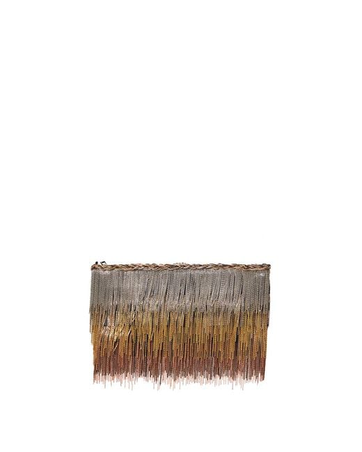 Simitri Gray Rose Neutrals Ombre Midi Pouch Bag