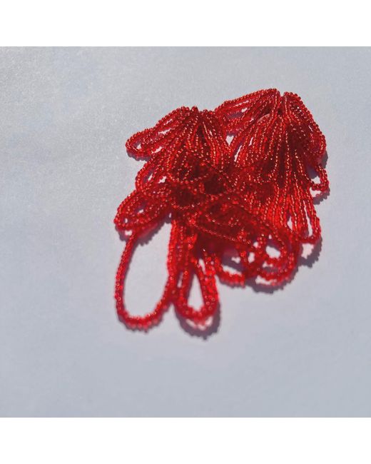 WAIWAI Red Pulse Dangle Bead Earrings