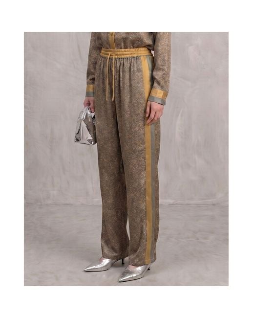Monzlapur New York Green Paisley Motif Pant With Stripe