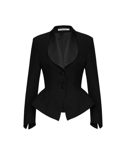 POST MERIDIEM Black Jacket With Peplum