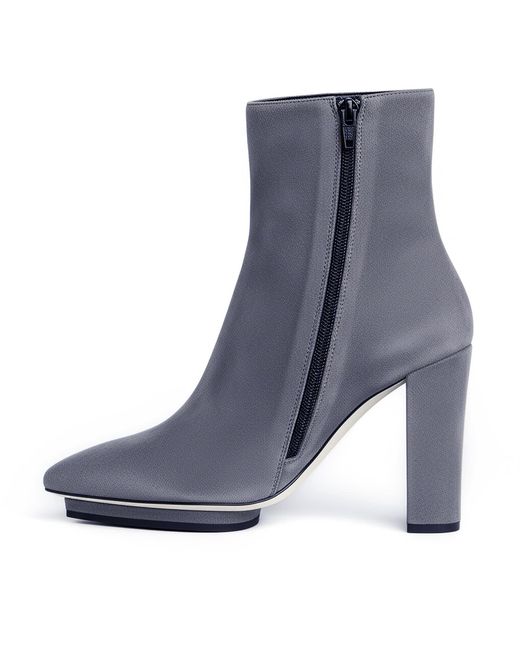 Beautiisoles by Robyn Shreiber Made in Italy Gray Teresa Suede Bootie Comfortable Hidden Platform Elegant For Day & Night
