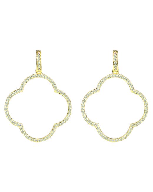 Latelita London Metallic Open Clover Large Drop Earrings Cz