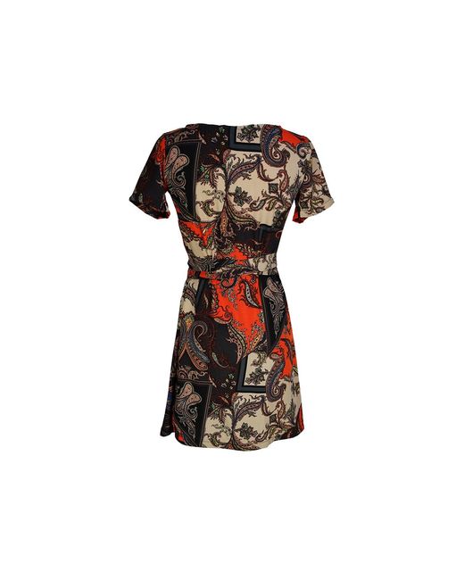 Jennafer Grace Red Paisley Mosaic Wrap Dress