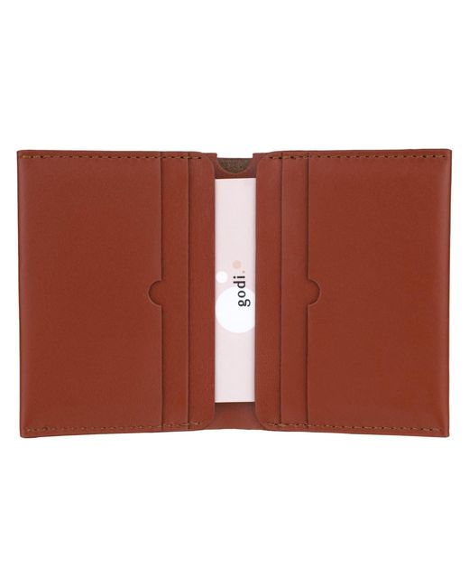 godi. Brown Bifold Leather Wallet for men
