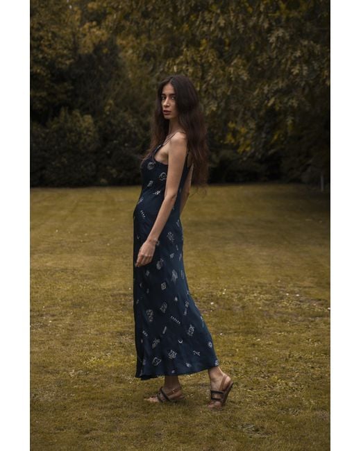 Em & Shi Blue Lining Slip Dress