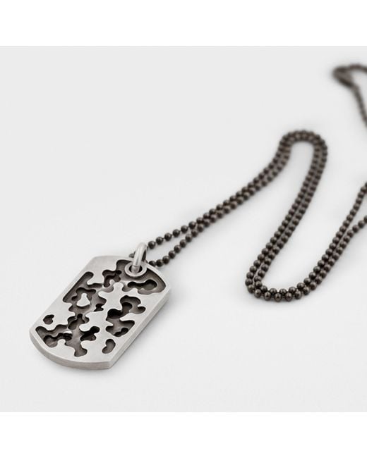 Snake Bones Gray Camouflage Dog Tag for men