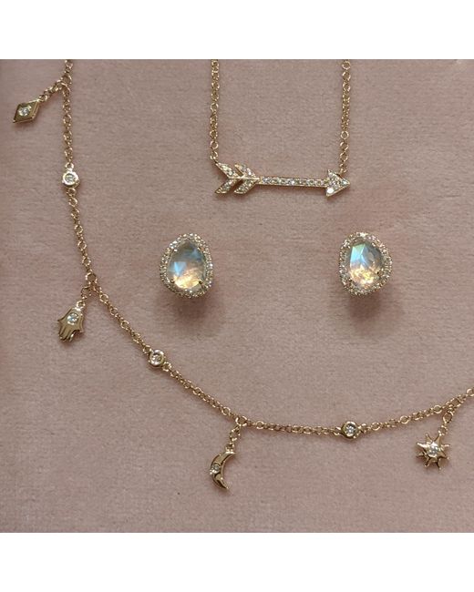 KAMARIA Metallic Diamond Arrow Necklace