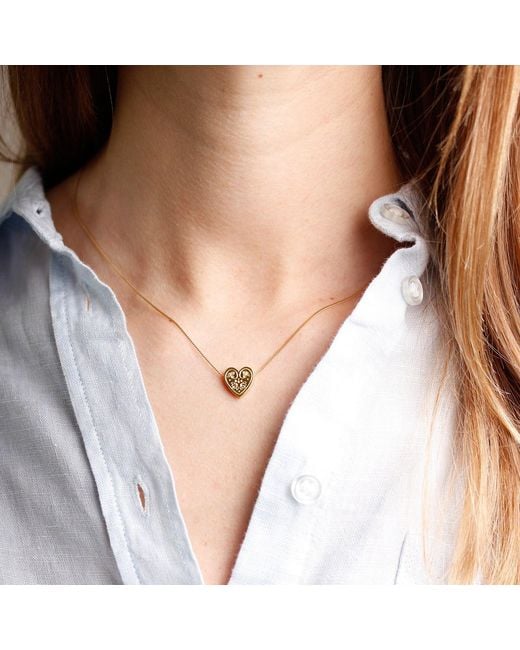 Lee Renee Metallic Wildflower Heart Necklace –