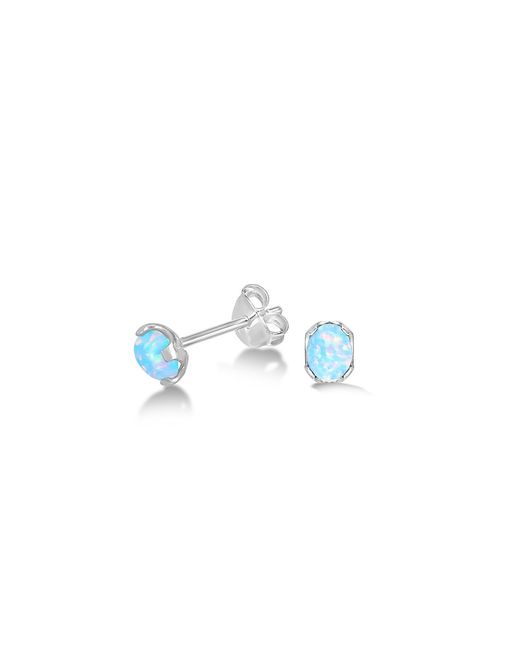 Dower & Hall Blue Small Opal Array Claw Set Ear Studs