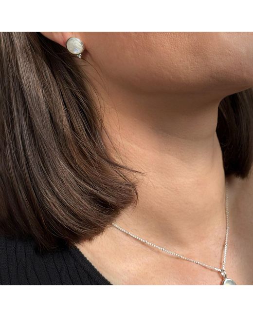 The Jewellery Store London Metallic Moonstone 'You Are Loved' Stud Earrings