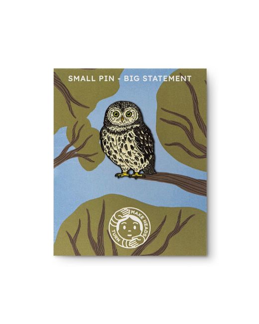 Make Heads Turn Green Enamel Pin Pygmy Owl