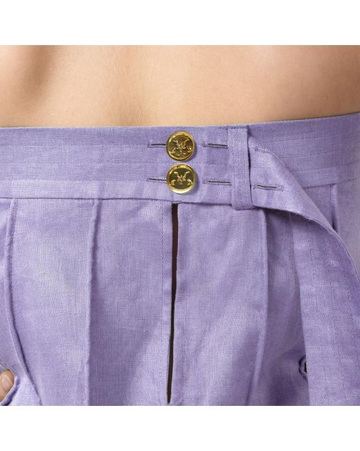 Kargede Purple Lilac Linen Maxi Dress – Designer Strapless Gown With Pleated Detail