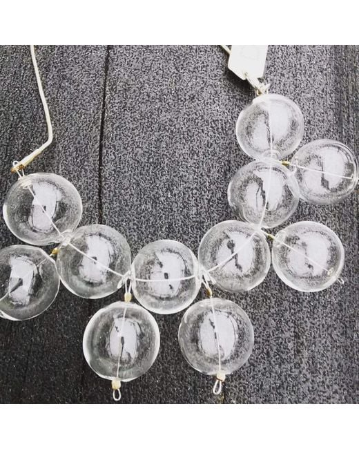 Laura Daili Gray Neutrals Royal – Blown Glass Bubbles Necklace