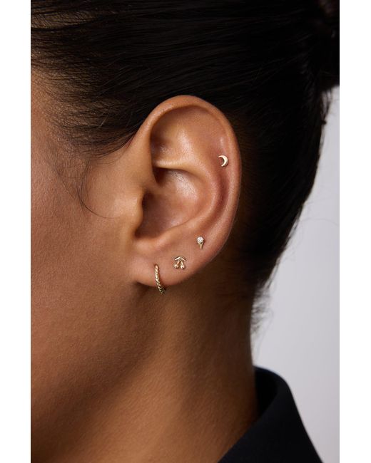 Vanhi Metallic 14K Recycled Solid Rope Huggie Earrings