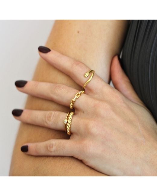 Nazzar Metallic Snake Wrap Ring