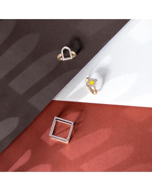 Sheida Farrokhi Metallic Minimal Flower Ring