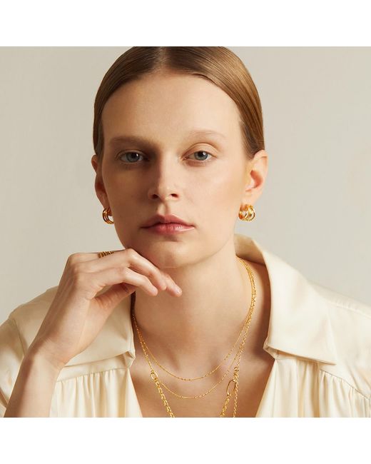 Cote Cache Metallic Spiral Hoop Earrings
