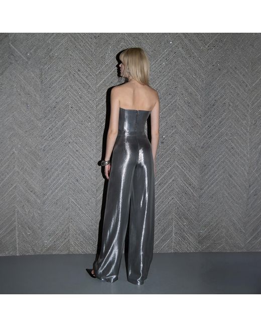 Vestiaire d'un Oiseau Libre Gray Metallic High-Waisted Trousers