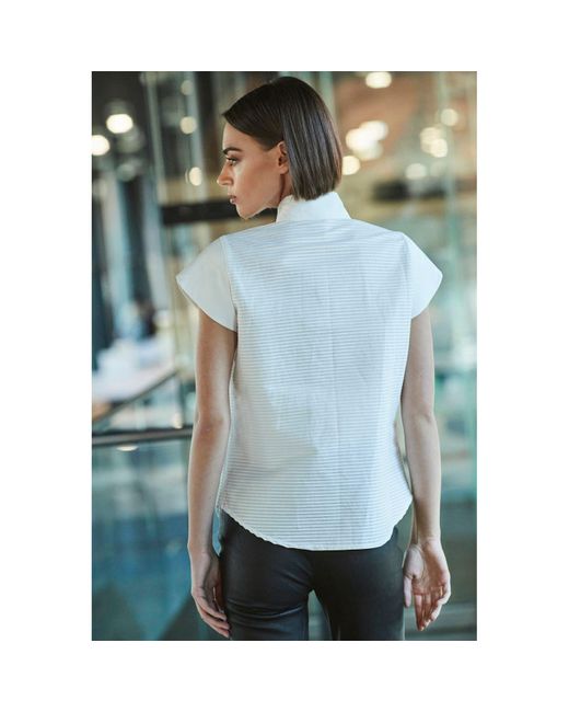 The Extreme Collection White Henrietta Petal Front Drawstring Shirt