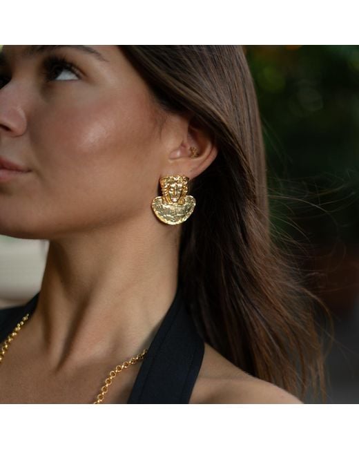 Ebru Jewelry Metallic Medusa's Gaze Stud Earrings