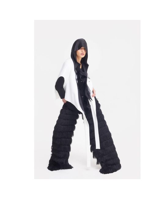 Julia Allert Black Architectural Asymmetrical Hooded Jacket –