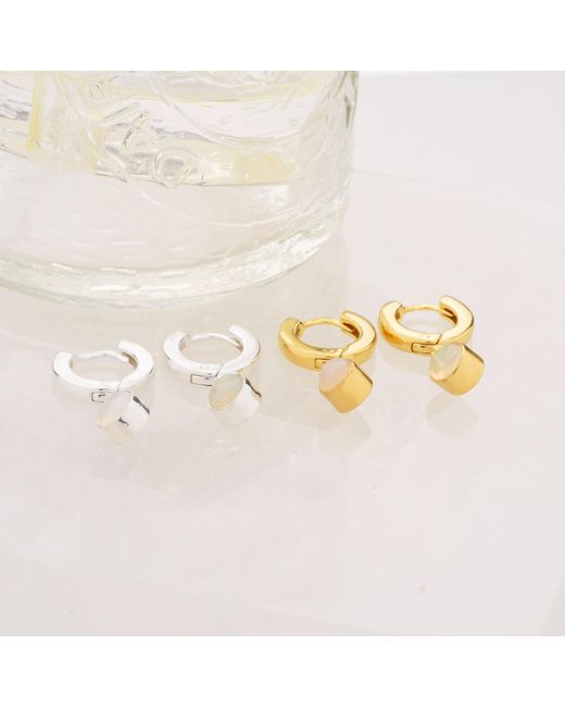 Nellou Jewellery Multicolor Gem Hoop October Birthstone Earrings Sterling