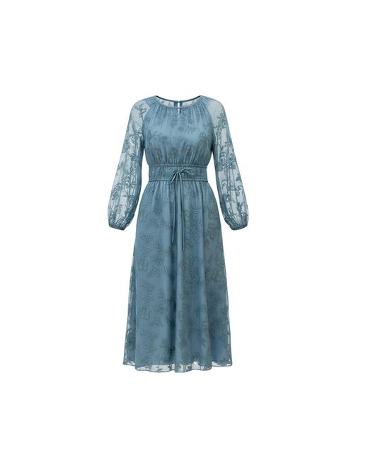 IZABELA MANDOIU Blue Flowing Midi Dress